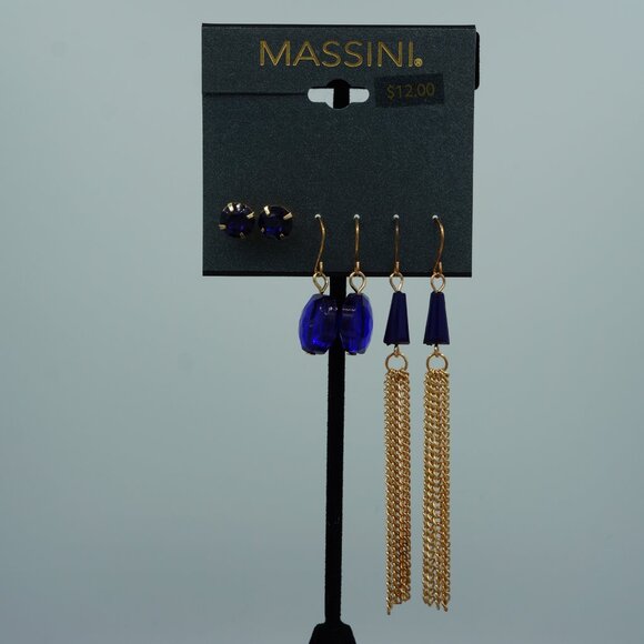 Massini Collection Earring Mega Set – 6 Pairs | Gold & Blue Tones | Affordable - Picture 5 of 9